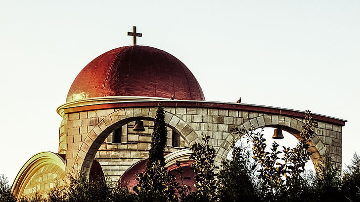 l'església, cúpula, arquitectura, religió, ortodoxa, cristianisme, Paralimni