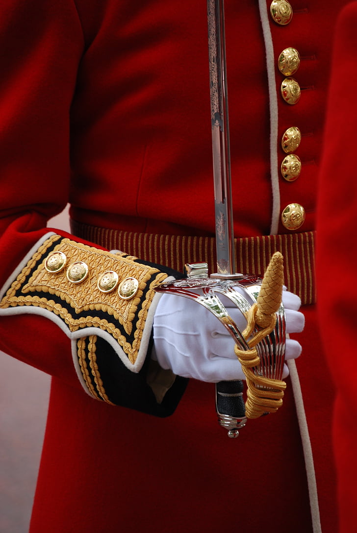 lengan, tentara Inggris, upacara, mantel, sarung tangan, penjaga, Sejarah