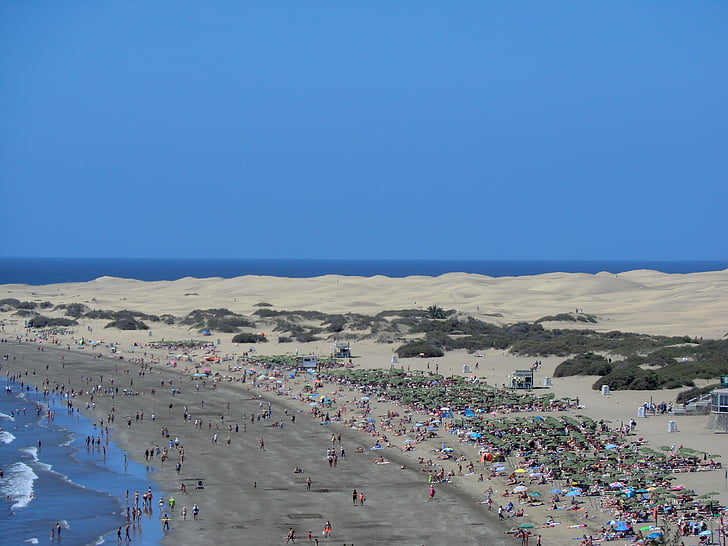 Maspalomas, plajă, Dune, mare, Insulele Canare, peisaj, Spania
