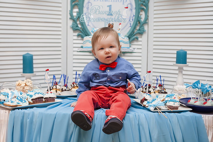 таблица, хлапе, празник, син, бебе, Момче, парти за рожден ден