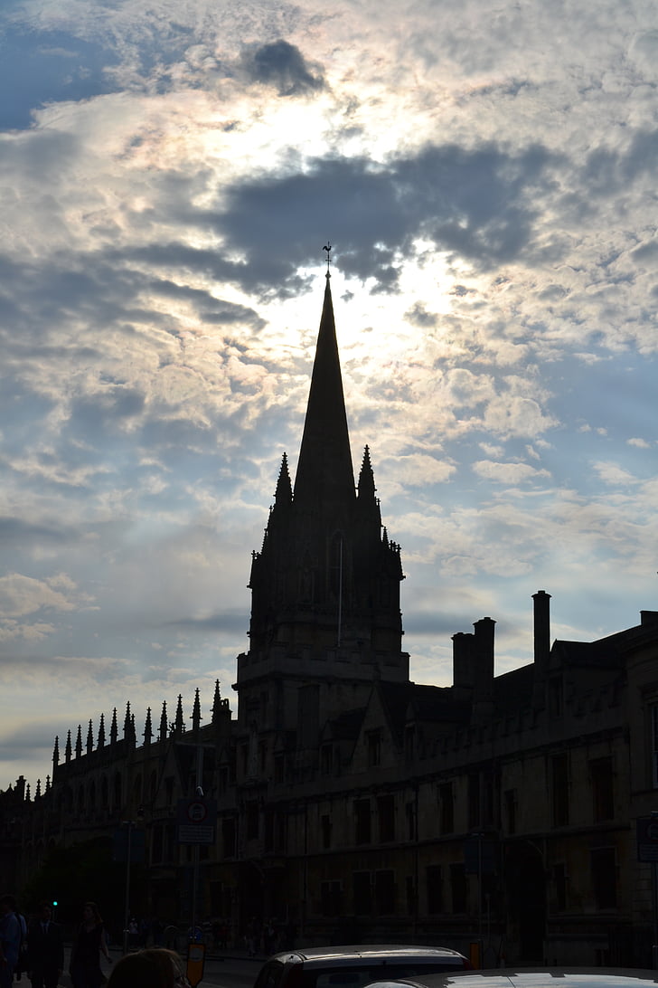Oxford, Église, tour, Spire, bâtiment, ville, l’Angleterre
