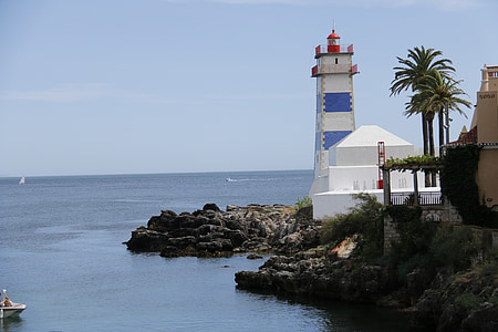 lighthouse, cascais, portugal, mar, blue, navigation, guidance