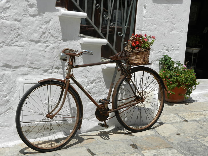 cykel, cykel, gamla, rostig, livsstil