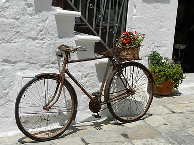fiets, fiets, oude, roestige, levensstijl