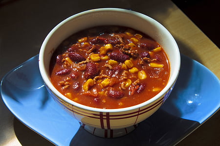 chili con carne, bolle, plate, spise, ernæring, mat, Cook