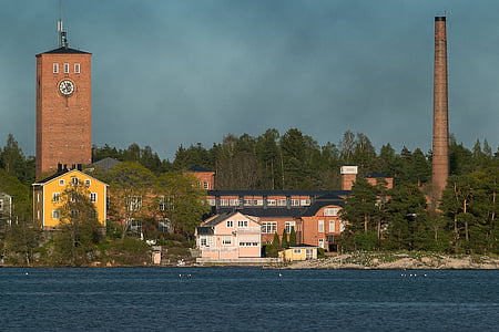 Finlandia, littoinen, Danau littoisten, Danau, pabrik, lama, pabrik pakaian