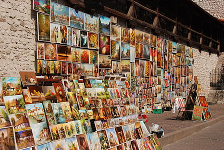 bức tranh, nghệ thuật, nghệ thuật, đường phố bán hàng, Kraków, Ba Lan, du lịch
