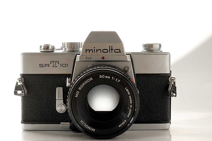камера, аналогов, Minolta, носталгия, стар, стар фотоапарат, снимка