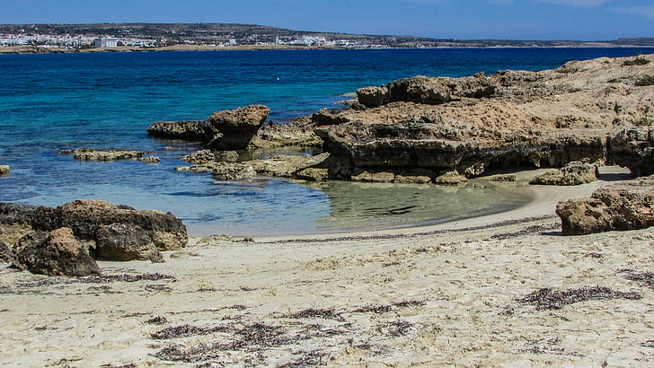 Cipru, Ayia napa, Cove, plaja de nisip, mare, plajă, linia de coastă