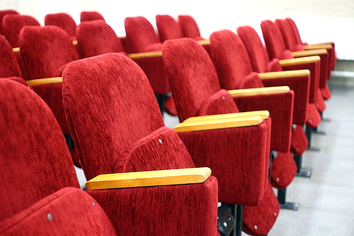 สีแดง, ที่นั่ง, ฮอลล์, แอสเซมบลี, โรงภาพยนตร์, สถานที่, ยศ