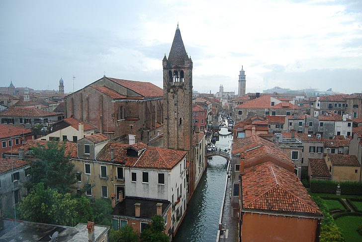 Венеция, мост, канал, венециански, небе, Италия
