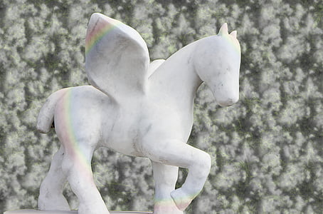 kůň, obrázek, Kamenná postava, Pegasus, Ross, křídlo, symbol