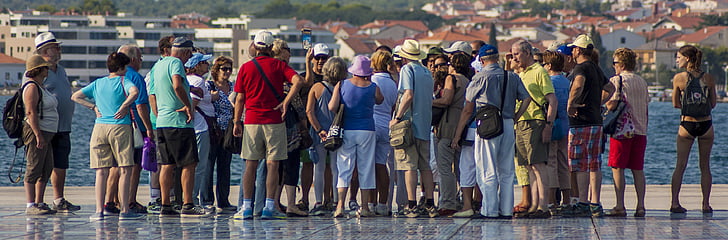 az emberek, turizmus, színes, Zadar, Horvátország, életmód, szín
