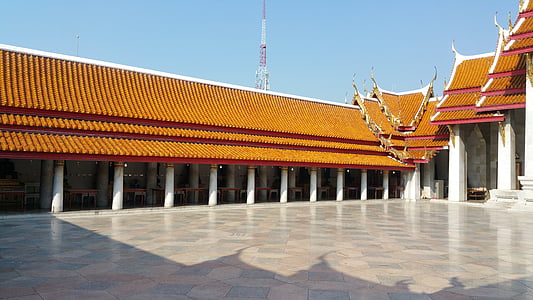budhistický kláštor, kláštor, modrá obloha
