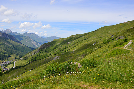montaña, Alpes, Francia, verde, paisaje, senderismo, verano