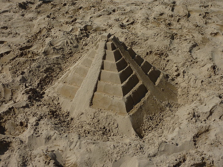 arena, ferragosto, mar, pirámide, vacaciones, Italia