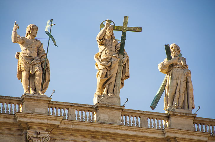 Italia, Roma, Vaticano, escultura, estatua de, arquitectura, lugar famoso