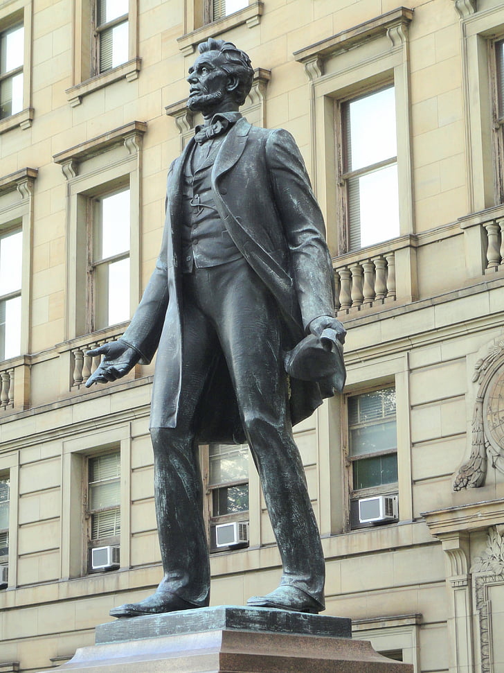 Abraham lincoln, Cleveland, statuen, skulptur, minnesmerke, president, figur