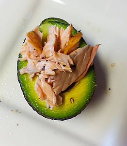 avocado, salmon, lunch, healthy, food, fish, cuisine