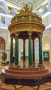 Russia, Saint petersbourg, Museo, Rotunda, colonne, malachite, architettura
