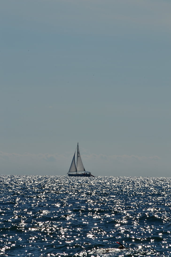 човен, море, небо, човни