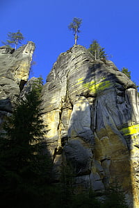 Rocks, naturen, träd, himlen, Adršpach, Tjeckiska