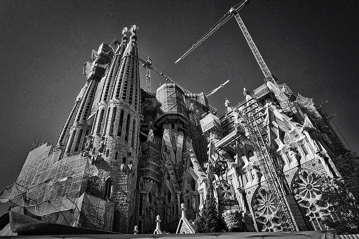 katedraali, Sagrada familia, Barcelona, Maamerkki, muistomerkki, rakentaminen, Gaudi
