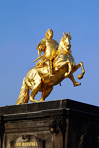 Dresden, Monumento, locais de interesse, Saxônia, Historicamente, Neumarkt, Cavaleiro de ouro