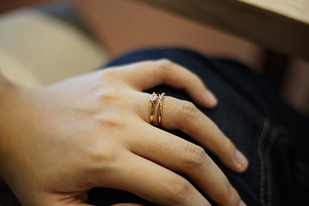 ruku, prsten, vjenčani prsten, zlato, nakit, u braku, angažman