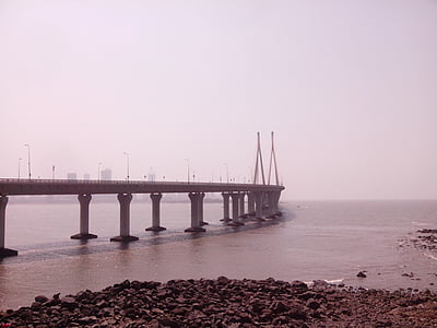 Bandra worli sea link, povezava morja, Mumbai, most