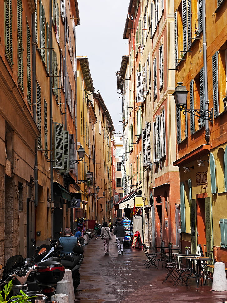 nice, old town, alley, colorful, eng, lively, animated