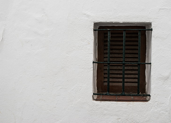 cửa sổ, bức tường, Song cửa, lưới, mặt tiền, kiến trúc, bức tường đá, đóng cửa