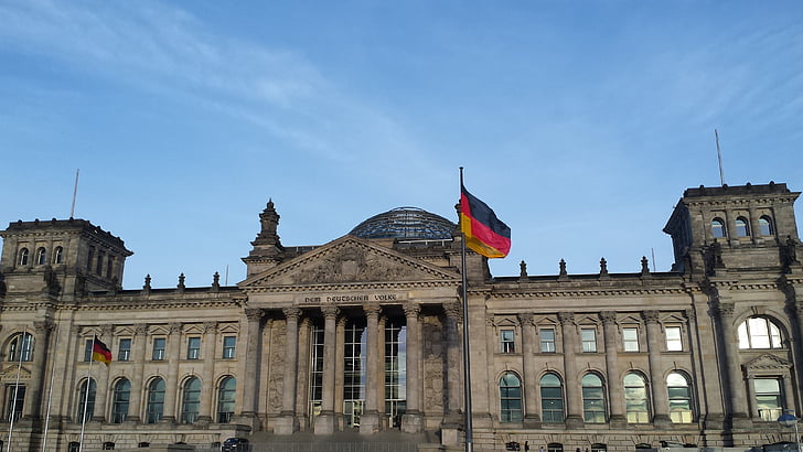 Bundestag, Deutsch, governo, arquitetura, lugar famoso, o reichstag, Bandeira