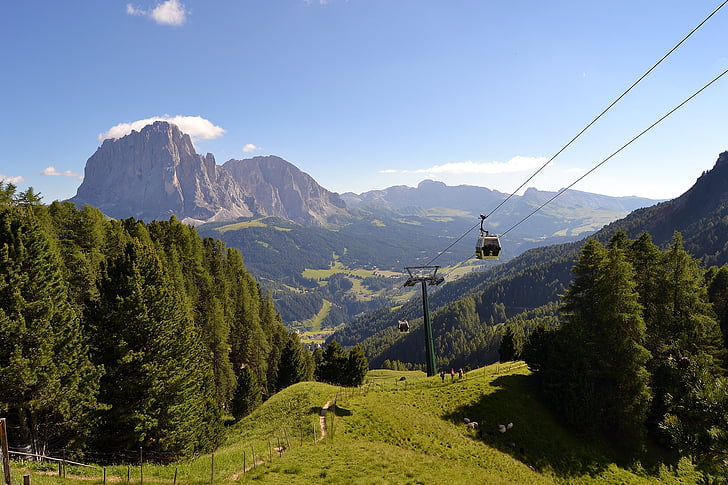 Val gardena, Sassolungo, montaña, senderismo, el Tyrol del sur