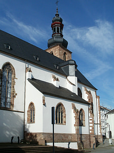 교회, 자르브뤼켄, schlosskirche, 아키텍처, 독일, 유럽, 건물