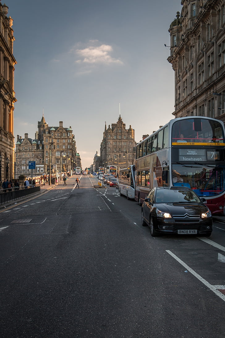 Edinburgh, bus, bil, Street, sightseeing, Skotland, bus sightseeing