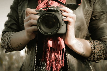 камера, Canon, DSLR, ръце, лице, фотография, общественото достояние снимки