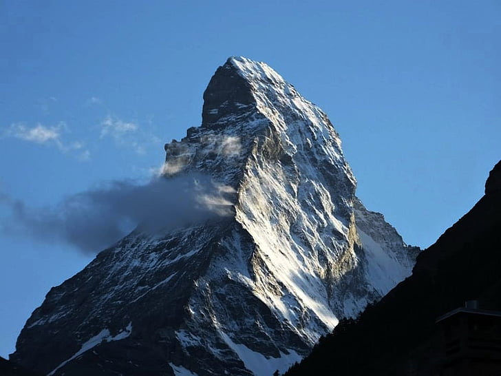 Matterhorn, Zermatt, montanhas, Alpina, Suíça, neve, Valais