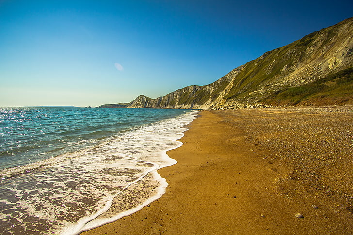 worbarrow Κόλπος, στη θάλασσα, Αγγλία, παραλία, ακτογραμμή, φύση, Άμμος