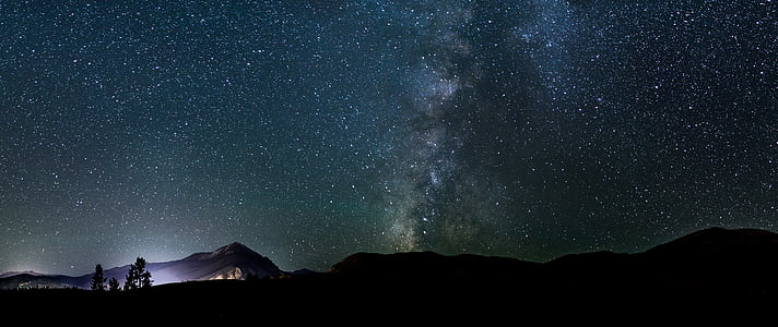 γαλαξίας, βουνά, τη διάρκεια της νύχτας, γαλαξίες, ουρανός, διανυκτέρευση, αστέρια