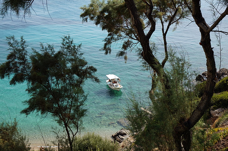 greece, greek island, sea, holiday, blue, view, sun