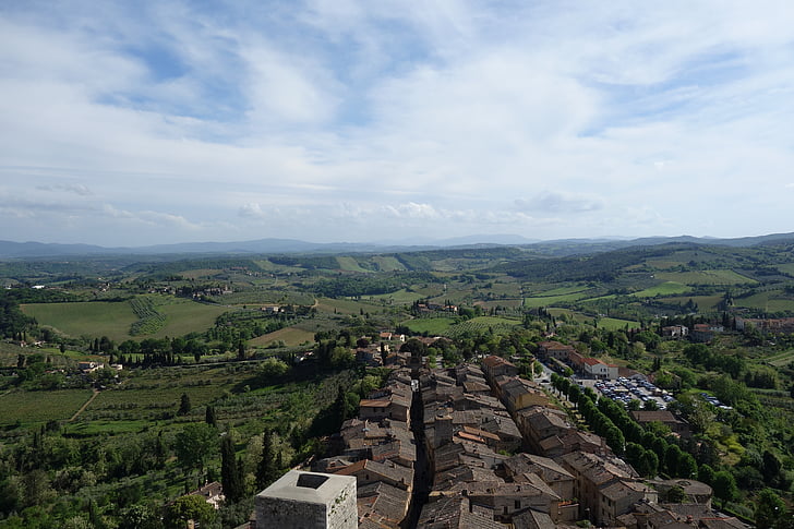 San gimignano, Toscana, campo, Italia, panorama, paisaje, viajes