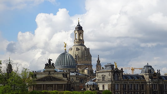 Dresden, Frauenkirche, brühlova terrasse, Terrassenufer, Altstadt, Tyskland, historie