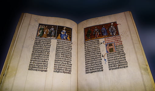 cuốn sách, cũ, sách cũ, trong lịch sử, đọc, phông chữ, thời Trung cổ