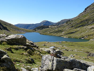 ezers, ezera ostas, tavascan Port, pyrenee catalunya, augstu kalnu ezers