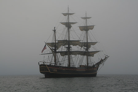 schooner, vintage, sailing, sail, ship, boat, sea