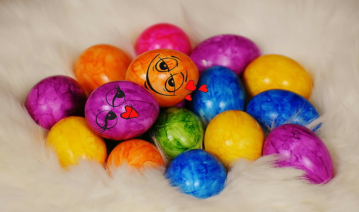 tojás, színes, színes, Húsvét, húsvéti tojás, húsvéti fészek, Kellemes húsvéti ünnepeket
