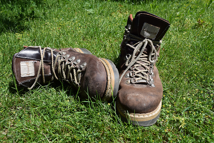 schoenen, Hiking schoenen, wandelen, schoenen alpinisme, schoenveters, buiten, lederen schoenen