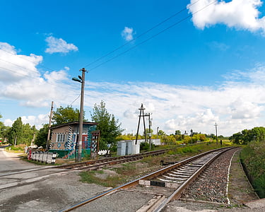 Bahnübergang, Bahngleise, Tschortkiw, Ternopil, Westen, Ukraine, Westukraine