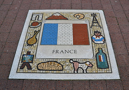 Francúzsko, tím znak, vlajka, krajiny, znak, národ, národné